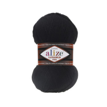 Alize LANAGOLD FINE 060 черный